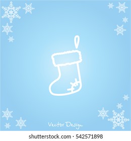 Web line icon. Christmas boot for gifts, Santa's boot
