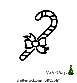 Web line icon. Christmas candy