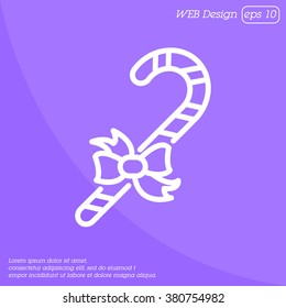 Web line icon. Christmas candy