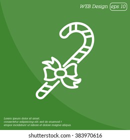 Web line icon. Christmas candy