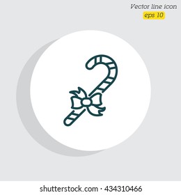 Web line icon. Christmas candy