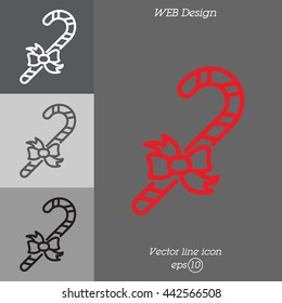 Web line icon. Christmas candy
