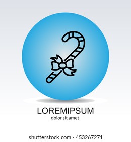 Web line icon. Christmas candy