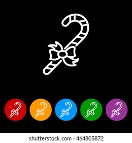 Web line icon. Christmas candy