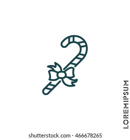 Web line icon. Christmas candy