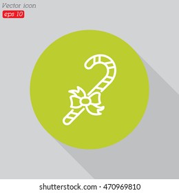 Web line icon. Christmas candy