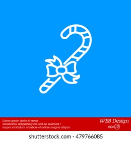 Web line icon. Christmas candy