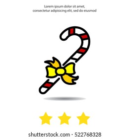 Web line icon. Christmas candy