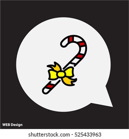 Web line icon. Christmas candy