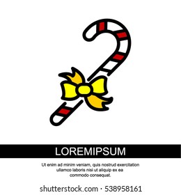 Web line icon. Christmas candy