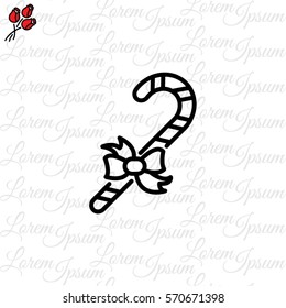 Web line icon. Christmas candy