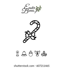 Web line icon. Christmas candy