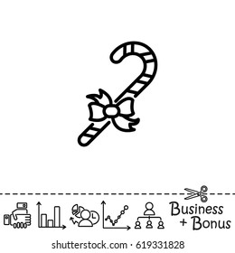 Web line icon. Christmas candy