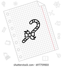 Web line icon. Christmas candy