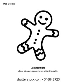 Web line icon. Christmas gingerbread