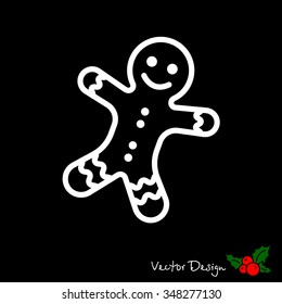 Web line icon. Christmas gingerbread