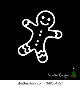 Web line icon. Christmas gingerbread