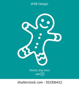 Web line icon. Christmas gingerbread