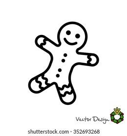Web line icon. Christmas gingerbread