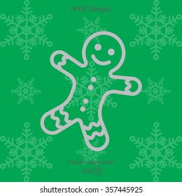 Web line icon. Christmas gingerbread