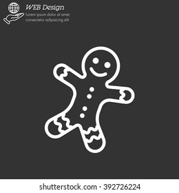 Web line icon. Christmas gingerbread