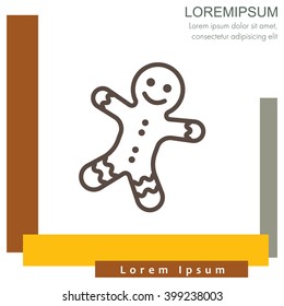 Web line icon. Christmas gingerbread