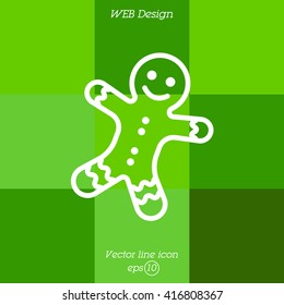 Web line icon. Christmas gingerbread