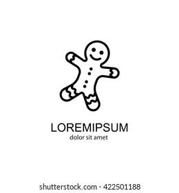 Web line icon. Christmas gingerbread
