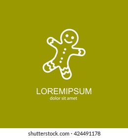 Web line icon. Christmas gingerbread