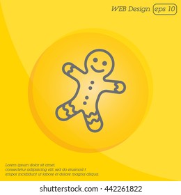 Web line icon. Christmas gingerbread