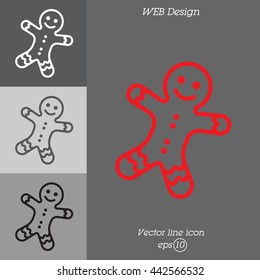 Web line icon. Christmas gingerbread