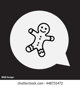 Web line icon. Christmas gingerbread