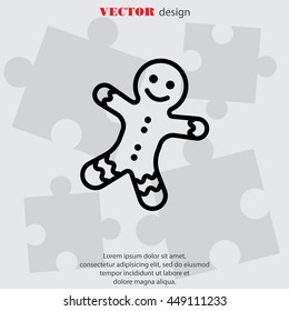 Web line icon. Christmas gingerbread