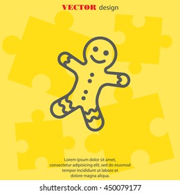 Web line icon. Christmas gingerbread
