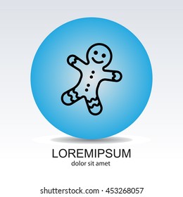 Web line icon. Christmas gingerbread