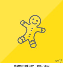 Web line icon. Christmas gingerbread