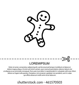Web line icon. Christmas gingerbread