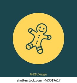 Web line icon. Christmas gingerbread