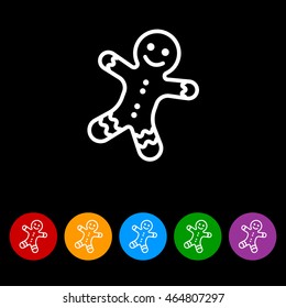 Web line icon. Christmas gingerbread