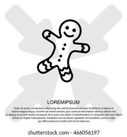 Web line icon. Christmas gingerbread