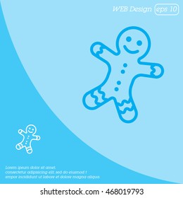 Web line icon. Christmas gingerbread