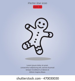 Web line icon. Christmas gingerbread