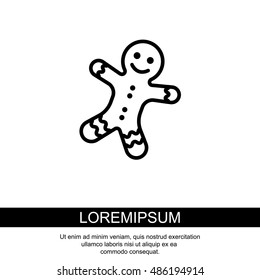 Web line icon. Christmas gingerbread
