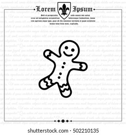 Web line icon. Christmas gingerbread