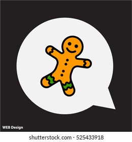 Web line icon. Christmas gingerbread