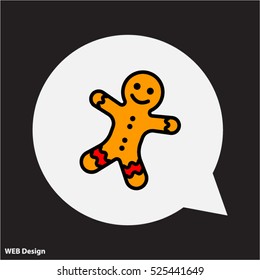 Web line icon. Christmas gingerbread