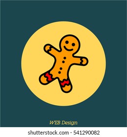 Web line icon. Christmas gingerbread