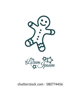 Web line icon. Christmas gingerbread