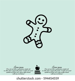 Web line icon. Christmas gingerbread