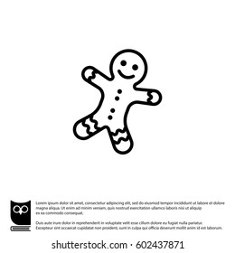 Web line icon. Christmas gingerbread